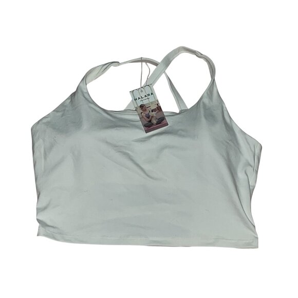 Halara NWT Crisscross Backless Cropped Yoga Plus Size Tank Top Sz 2XL Womens Whi - Picture 3 of 8